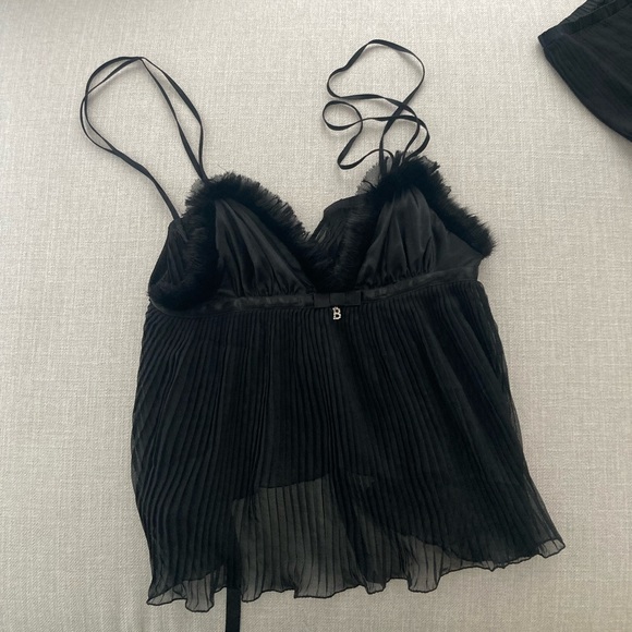 Bluemarine y2k fuzzy black mesh lingerie - Picture 7 of 11